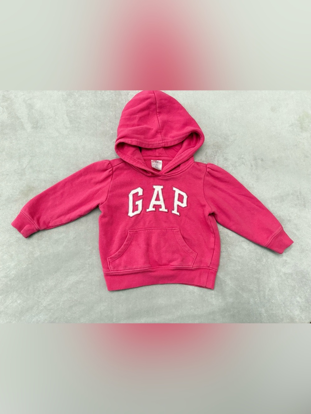 Baby Gap Toddler Girls Pink Pullover Hoodie Sweatshirt Size 2 Years Logo Pocket